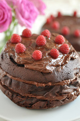 Schokoladentorte mit Himbeeren