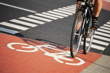 Bicycle road sign and bike rider