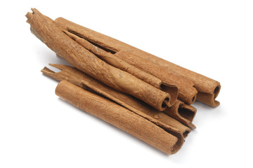 Cinnamon Sticks on White Background