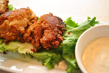 Appetizer Chicken Wings with Creamy Dipping Sauce