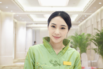 Restaurant/Hotel Hostess in Traditional Chinese Clothing