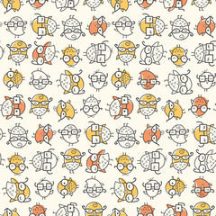 Scattered Nerd Bird Pattern