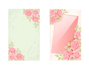 Set: vintage labels with flowers.