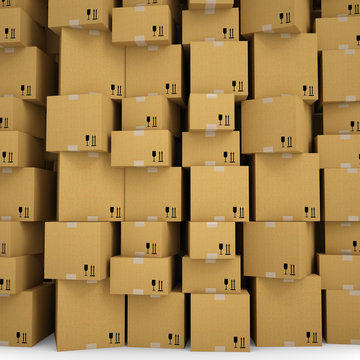 The wall of cardboard boxes