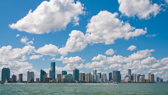 Miami skyline time lapse