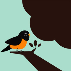 Little bird on the tree.