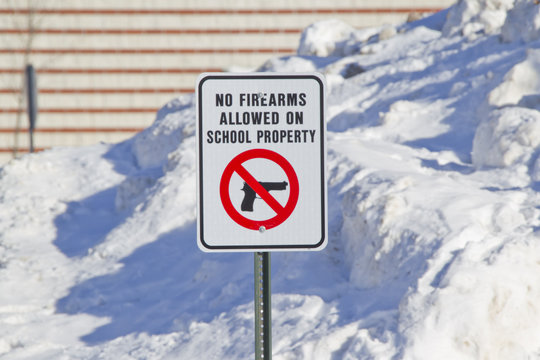 No Firearms Allowed on School Property Sign