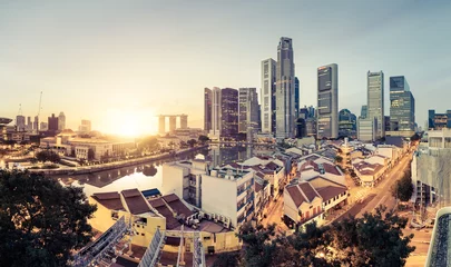 Abwaschbare Fototapete Singapur Skyline von Singapur