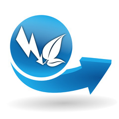 énergies vertes sur bouton web bleu