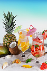 Summer drinks on the beach