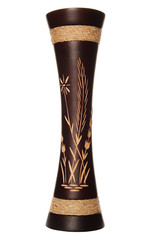 Wooden vase isolated