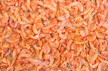 Dried shrimp texture background