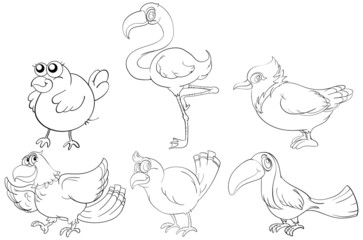 Fototapeta premium Doodle designs of two-legged creatures