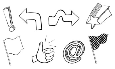 Doodle sets of different symbols
