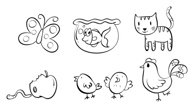 Six different doodle designs