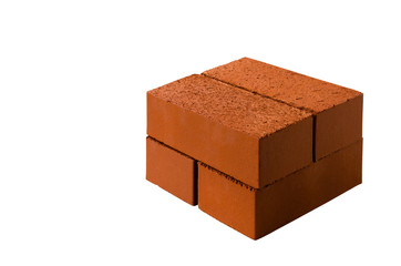 Ziegel auf wei&szlig;em Hintergrund