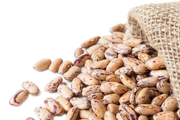 Beans on white background