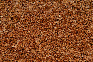 A texture background is out of boiled buckwheat.