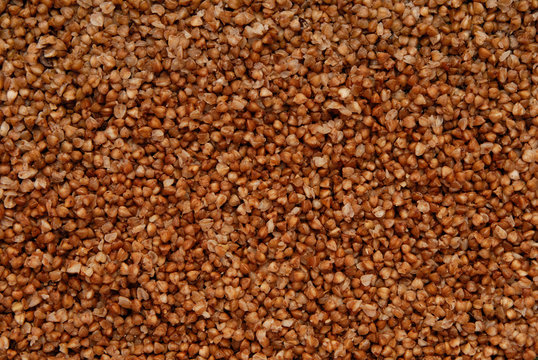A texture background is out of boiled buckwheat.