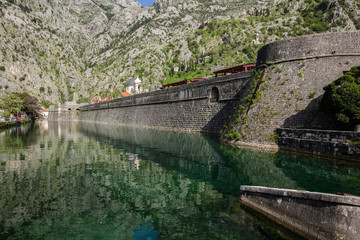 Fototapeta premium Kotor City Wall Fortifications, Montenegro