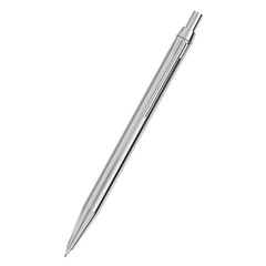 Silver Ballpoint Pen isolated on white.