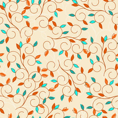 vector seamless autumn floral pattern
