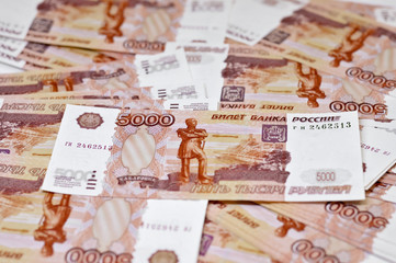 5000 rubles macro money background