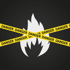 Vector illustration danger tape flammable