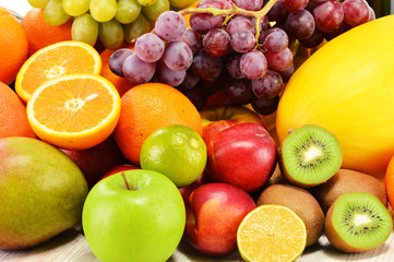 Composition with variety of fruits