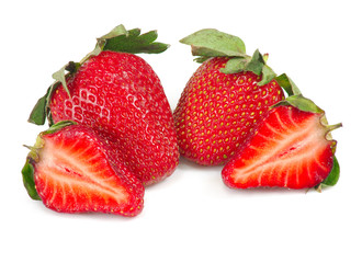 ripe strawberries closeup