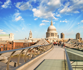 St Paul Cathedral view from the Millennium Bridge, London