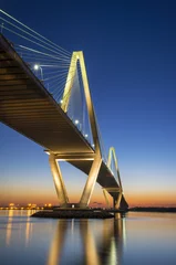 Wandcirkels aluminium Charleston SC Arthur Ravenel Suspension Bridge South Carolina © Dave Allen