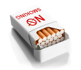Box of cigarettes, isolated on white