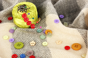 Buttons of different shapes, sizes and colors