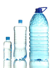 Naklejka premium Different water bottles isolated on white