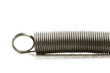 Extreme closeup shot of small steel spring
