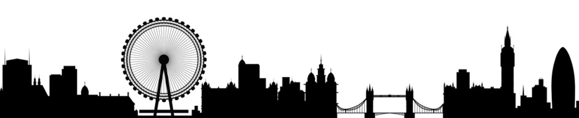 London Skyline Detailed Silhouette Vector Illustration - obrazy, fototapety, plakaty