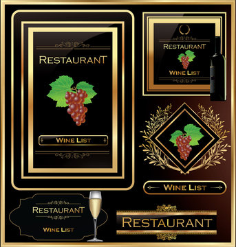 Wine list elegant design