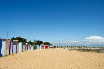 Beach huts on island Oleron in France