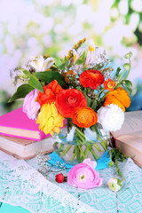 Scenic still life of flowers buttercups