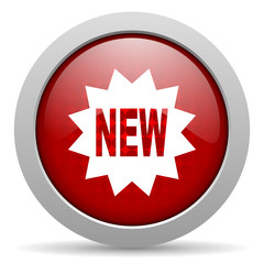 new red circle web glossy icon