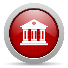 museum red circle web glossy icon