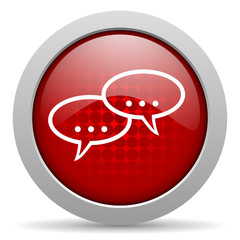 forum red circle web glossy icon
