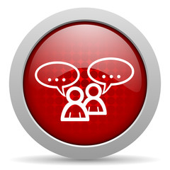 forum red circle web glossy icon