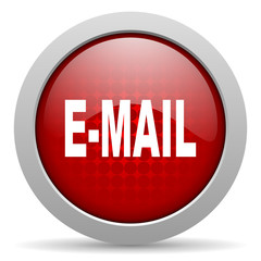 mail red circle web glossy icon