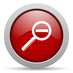 magnification red circle web glossy icon