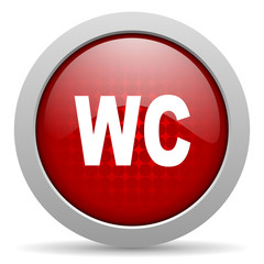 wc red circle web glossy icon