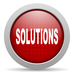 solutions red circle web glossy icon