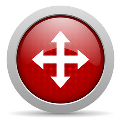 arrows red circle web glossy icon