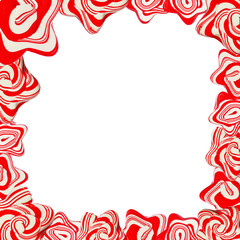 Red and white candy frame